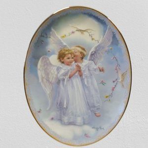 Sandra Kuck Collectors Plate - "Heaven's Secrets" - On Angel's Wings